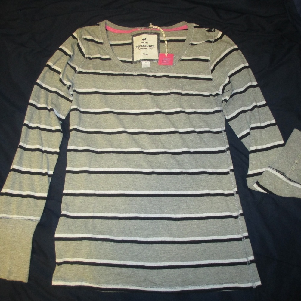 Gray Striped Long-sleeved shirt